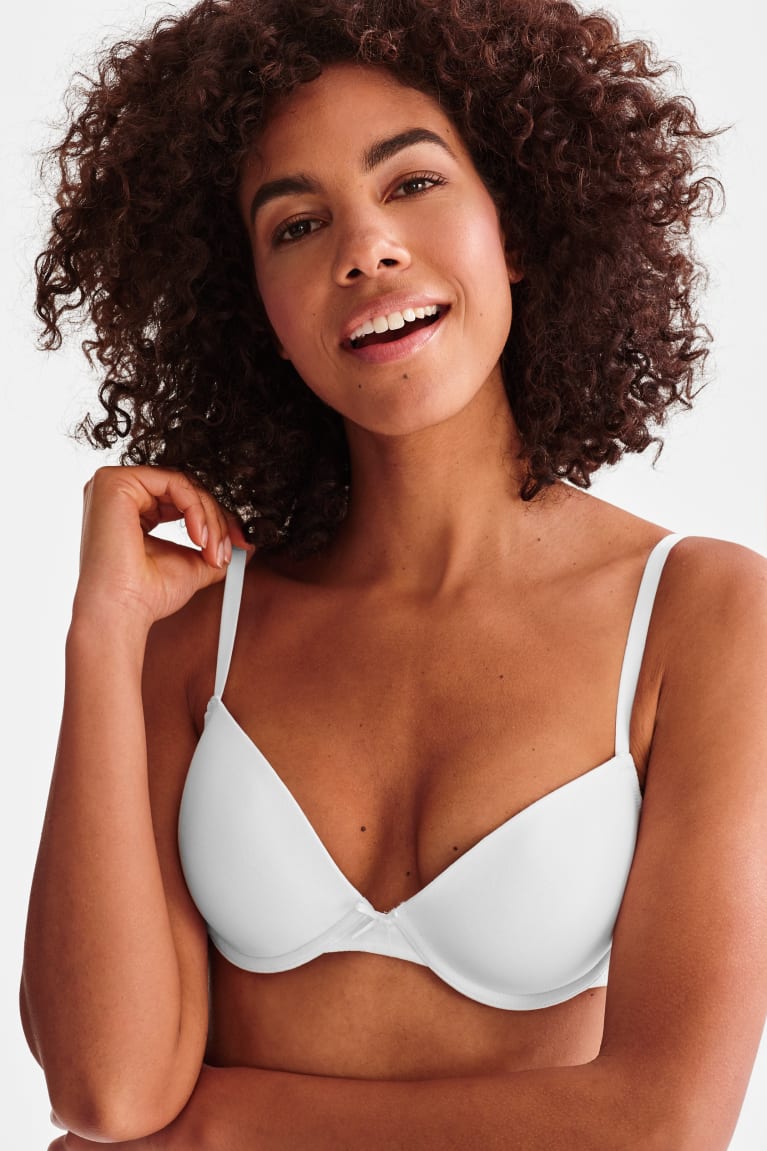 C&A Multipack Of 2 Underwire Bra Demi Organic Katoenen Ondergoed Dames Zwart Wit | 1270EKMPC