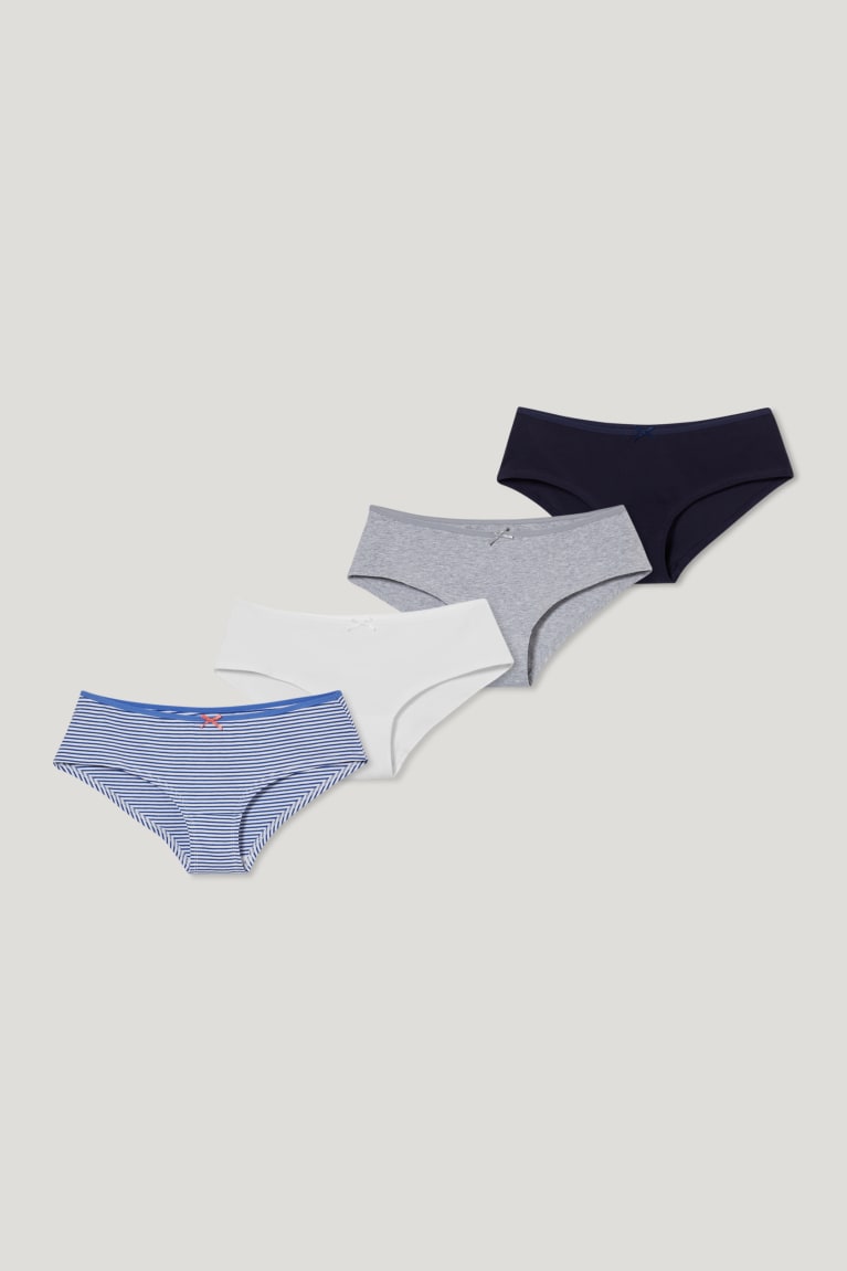 C&A Multipack Of 4 Hipster Briefs Organic Katoenen Ondergoed Dames Blauw | 0743QIZRW