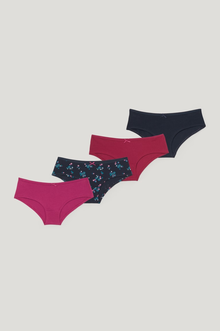 C&A Multipack Of 4 Hipster Briefs Organic Katoenen Ondergoed Dames Donkerblauw | 8492EWRJY