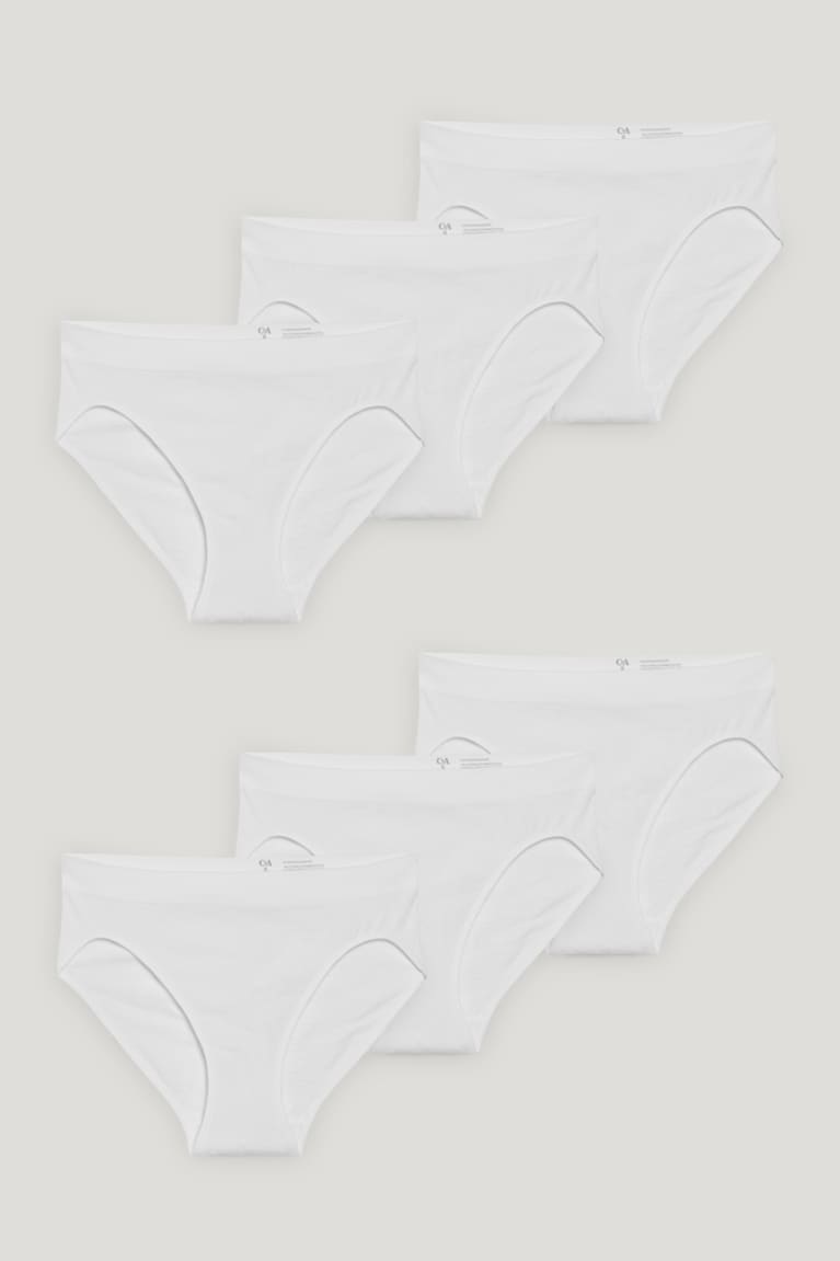 C&A Multipack Of 6 Briefs Seamless Lycra® Ondergoed Dames Wit | 7685KXTNV