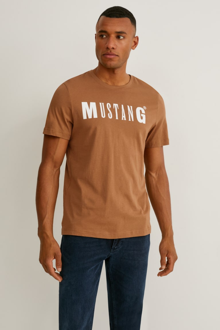 C&A Mustang T-shirts Heren Bruin | 6975GODSI