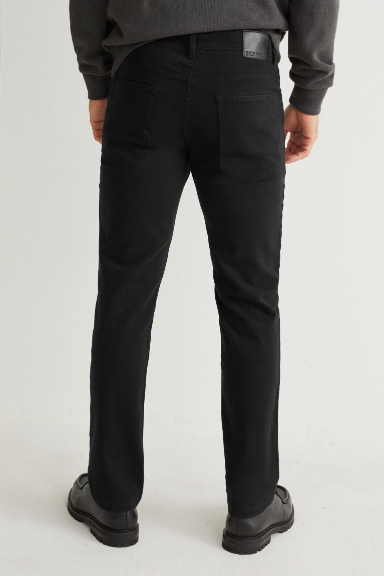 C&A Slim Fit Flex Broek Heren Zwart | 0362LFAWO