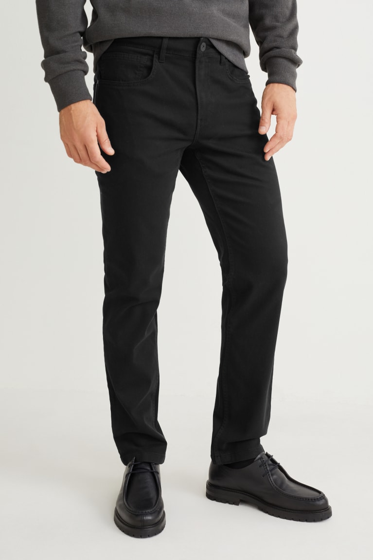 C&A Slim Fit Flex Broek Heren Zwart | 0362LFAWO