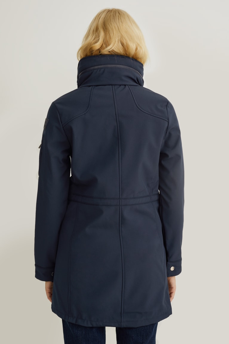 C&A Softshell With Hood Bionic-finish®eco Recycled Jassen Dames Donkerblauw | 6915SLINX