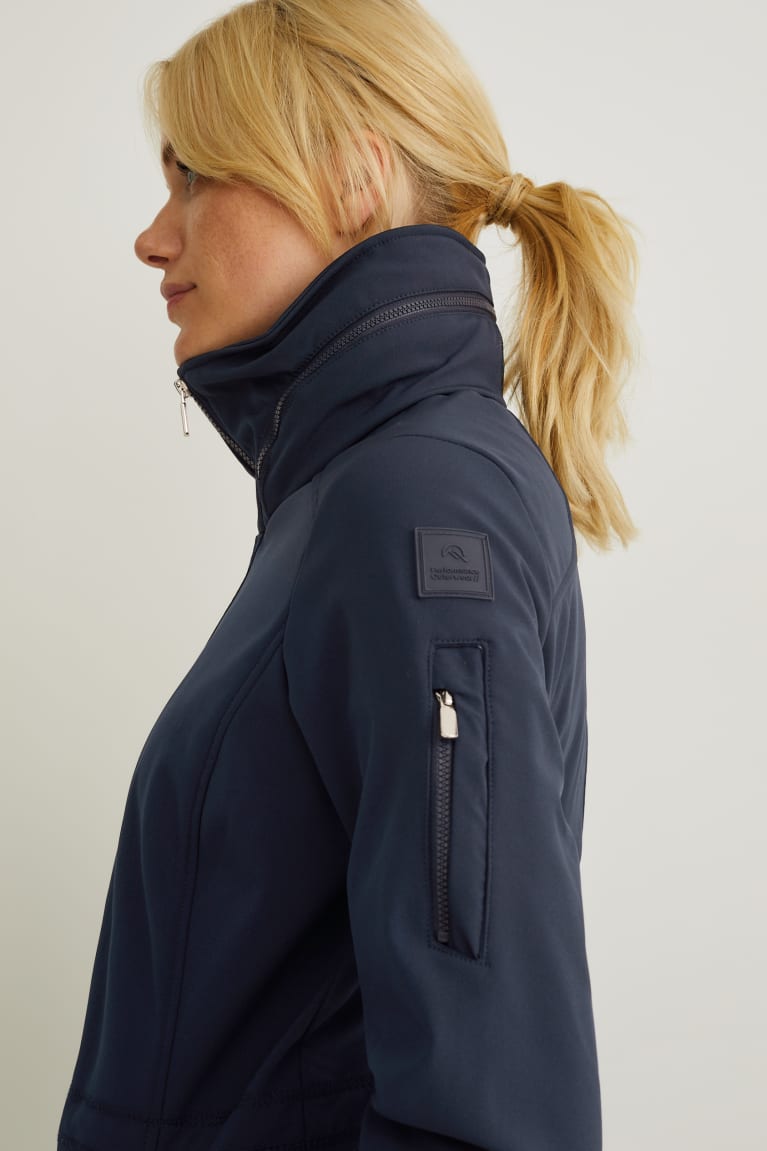 C&A Softshell With Hood Bionic-finish®eco Recycled Jassen Dames Donkerblauw | 6915SLINX