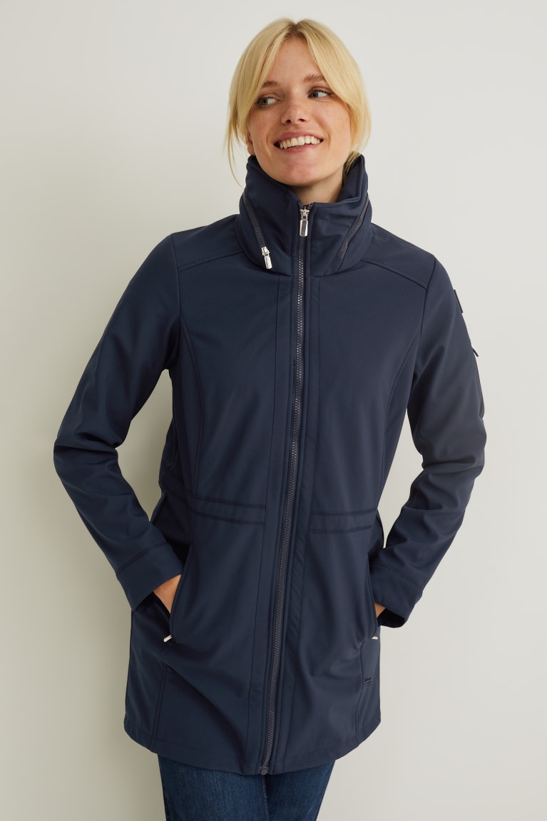 C&A Softshell With Hood Bionic-finish®eco Recycled Jassen Dames Donkerblauw | 6915SLINX