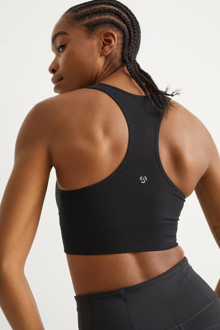 C&A Sports Bra Gewatteerd Lycra® Recycled Ondergoed Dames Zwart | 0834UXZRH