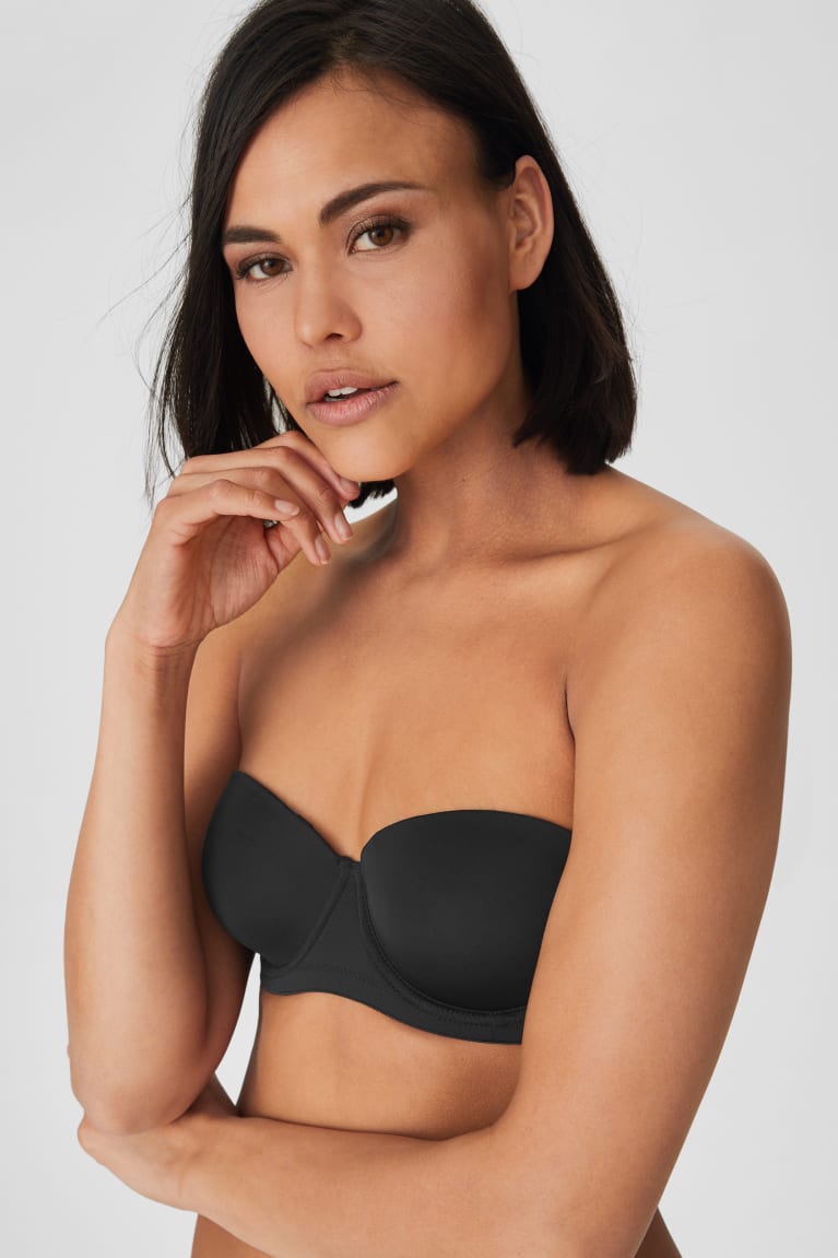 C&A Underwire Bra Balconette Gewatteerd Ondergoed Dames Zwart | 4150KRFCY