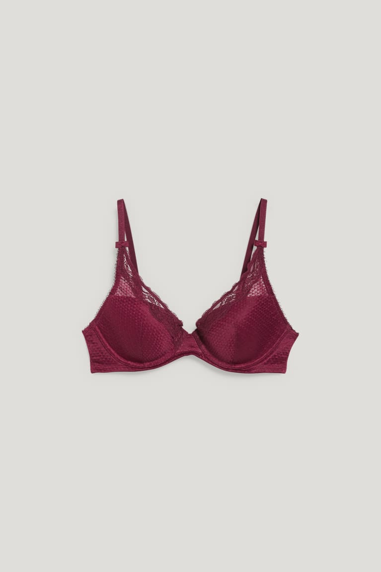 C&A Underwire Bra Demi Gewatteerd Ondergoed Dames Bordeaux | 7045QEFZP