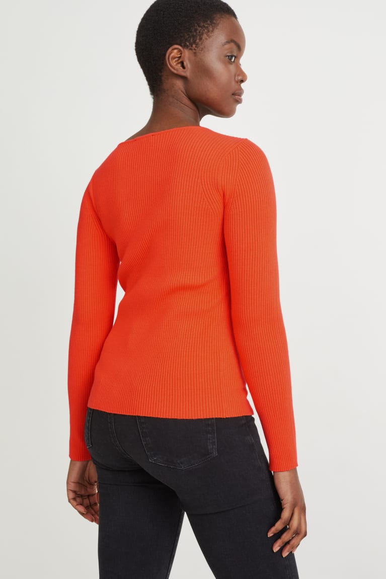 C&A With Knot Detail With Lenzing™ Ecovero™ Jumpers Dames Oranje | 4539ZNKXT