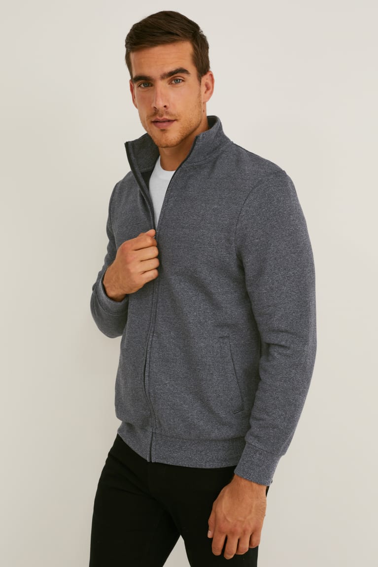 C&A Zip-through With Organic Katoenen Sweatshirts Heren Donkergrijs | 7201QPKAR